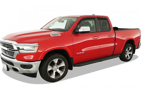 2019-2026 RAM 1500 Quad Cab (New Body Style), H-Series Tapered 6\" Wheel to Wheel Running Boards (Black)