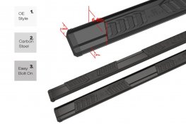 2015-2026 Ford F-150 Super Cab, S-Series Running Boards (Black) 2015-2026 Ford F-150 Super Cab, S-Series Running Boards (Black)