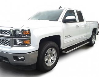 IB03EAI5A : 2014-2018 Chevrolet Silverado 1500 Double Cab iStep 5" Running Boards (Silver)