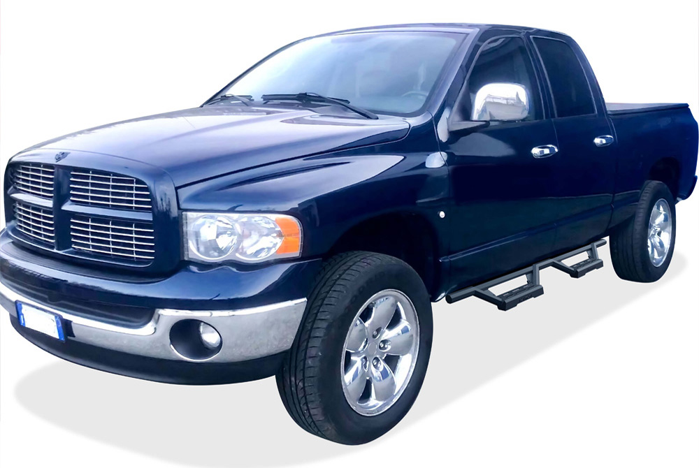 thumbnail image 2 of 6" Running Boards Nerf Bars For 2002-2008 Dodge Ram 1500 Quad Cab – Black Power Coated Steel, Mounting Hardware Included 2 of 6