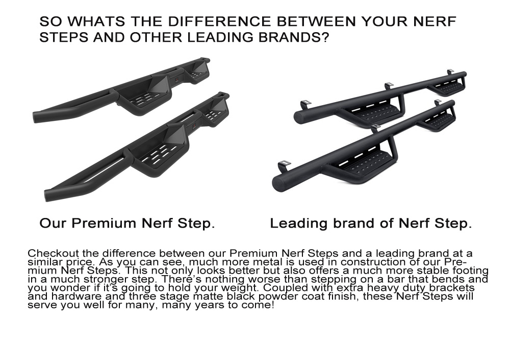 Step Up: Black Drop Nerf Bars / Running Boards For 2010-2024 Toyota 4Runner (BOC Style)